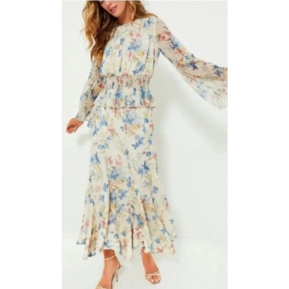 Tuckernuck Floral Mallory Maxi Skirt XL Flowy Flared Chiffon Summer Resort Wear - Picture 5 of 14